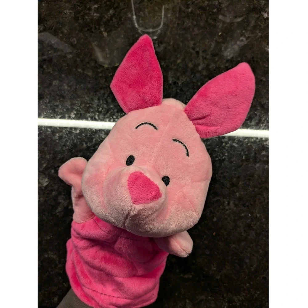 Disney Winnie the Pooh Piglet Plush Hand Puppet Pink Soft Toy Character